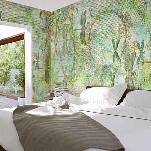 Affresco New Art RE152-COL1 для спальни для гостиной для кабинета для загородного дома для комнаты для прихожей зеленый салатовый