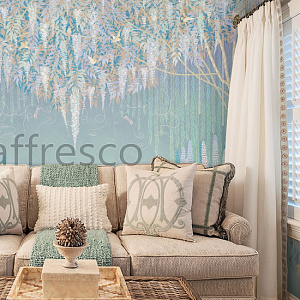 Affresco Exclusive AB314-COL3 для спальни для гостиной для загородного дома для комнаты белый голубой бирюзовый