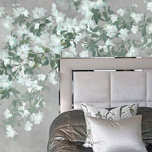 Affresco Vesna AB124-COL1 для спальни для гостиной для загородного дома для комнаты серый светло-серый бирюзовый