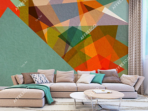 Affresco Fine Art RE841-COL1 для кабинета для комнаты для прихожей оранжевый зеленый разноцветный
