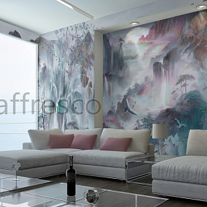 Affresco Exclusive AB301-COL2 для спальни для гостиной для загородного дома для комнаты серый светло-серый сиреневый